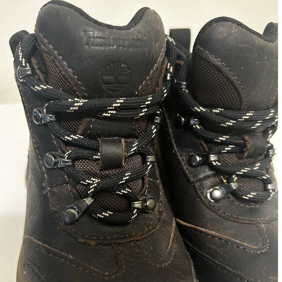 Timberland Toddler 9 Brown Black Hiking Boots Unisex Outdoor Leather Gorpcore - Picture 7 of 8